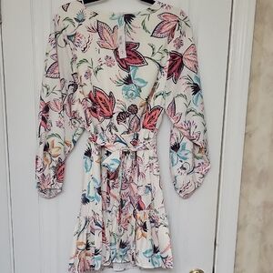 Baltic Born Floral Long Sleeve Dress - Pink and Blue